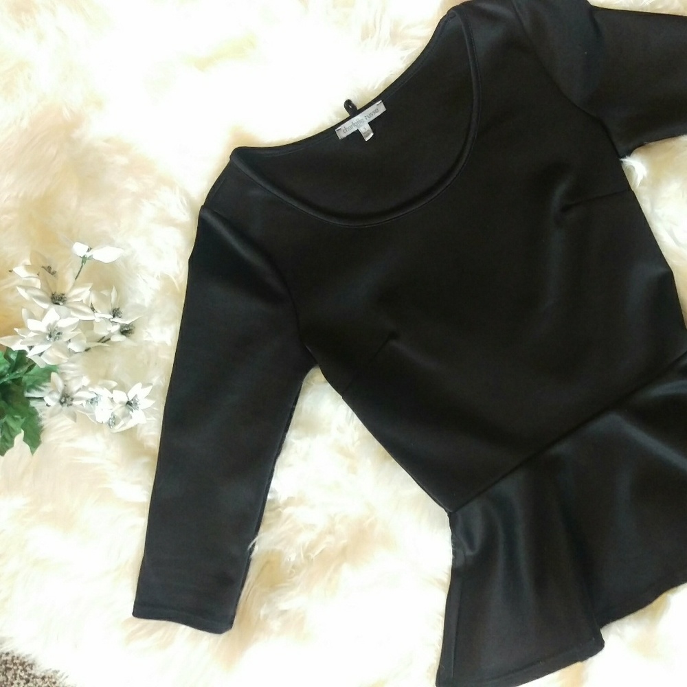 Black peplum shirt